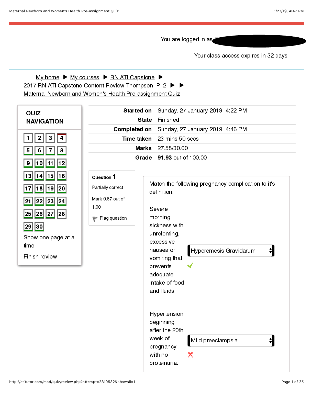 Preview image for ATI-Maternal Newborn and Women's Health Pre-assignment Quiz: LATEST-2021, COMPLETE GUIDE